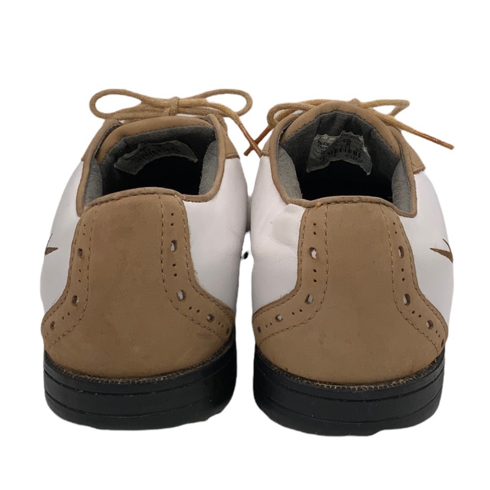 Nike Air White and Tan Leather Golf Cleat - Picture 3 of 7